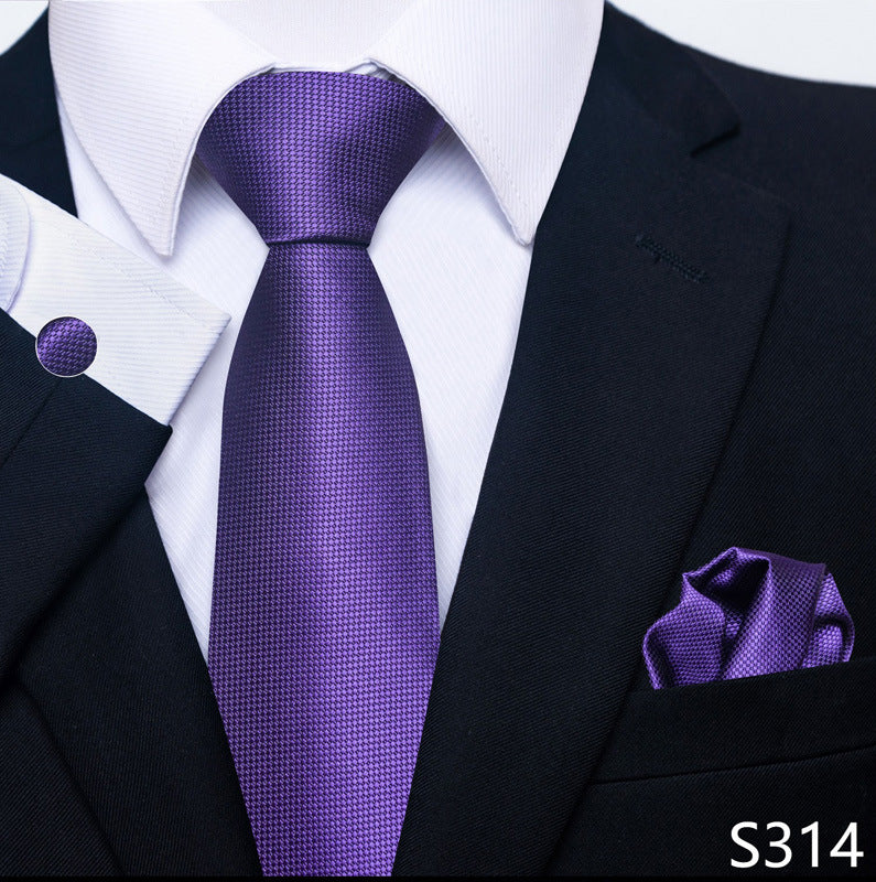 Men's Creative All-match Business Formal Wear Tie Scarf Cuff Buckle Set