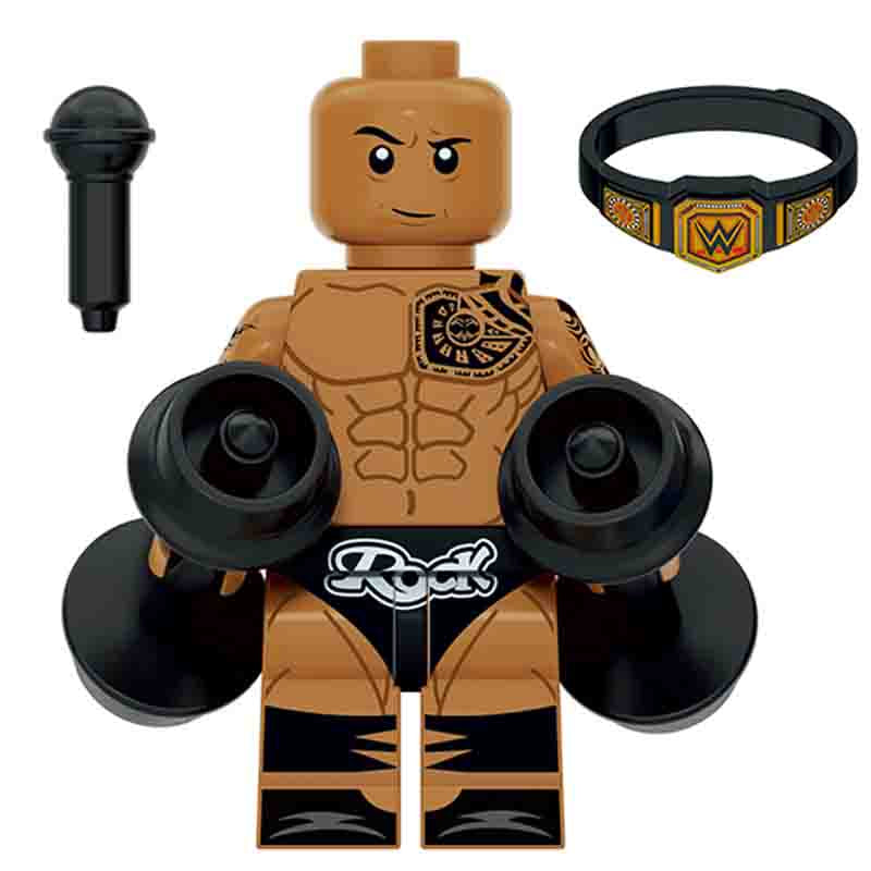The Rock Dwayne Johnson WWE Wrestling LEGO Compatible Minifigure