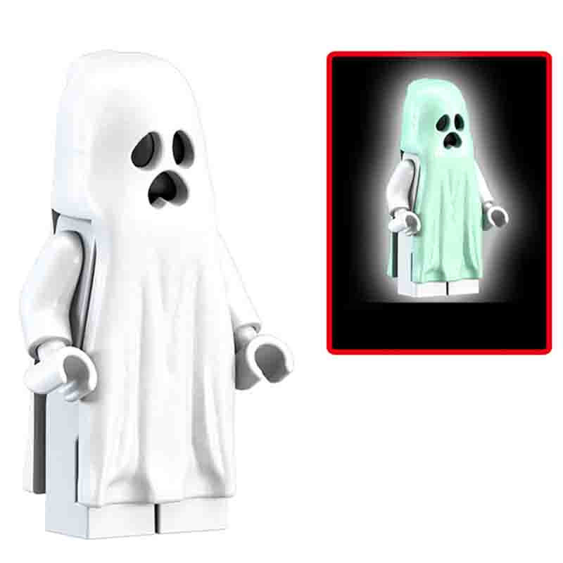 Glow in the Dark Sad Ghost Lego Minifigures Custom Horror Toys