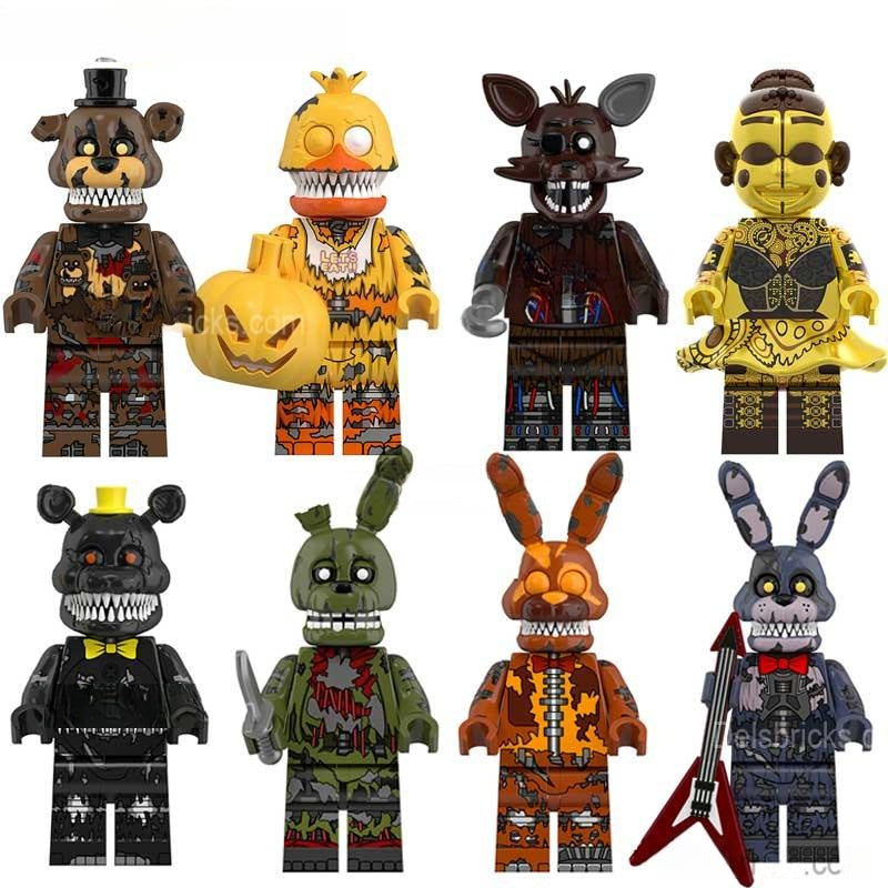 Five Nights At Freddys Nightmare set of 8 Minifigure toys