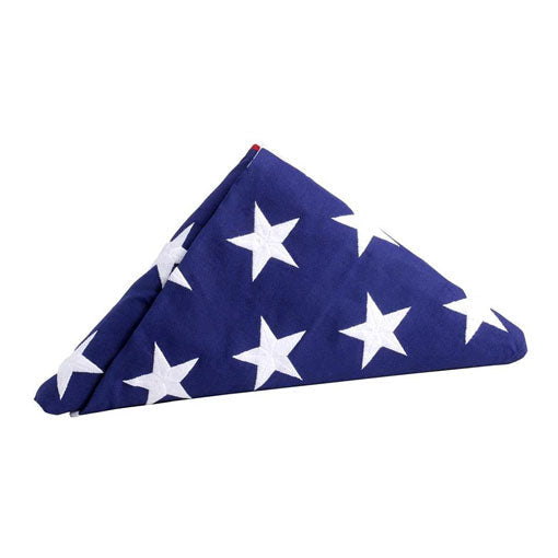 5 x 9.5 FT Official Memorial Burial American Flag large that it comes as pre folded.