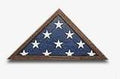 Red Oak Flag Display Case - Walnut Material Case