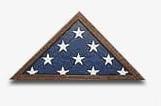 Red Oak Flag Display Case - Walnut Material Case
