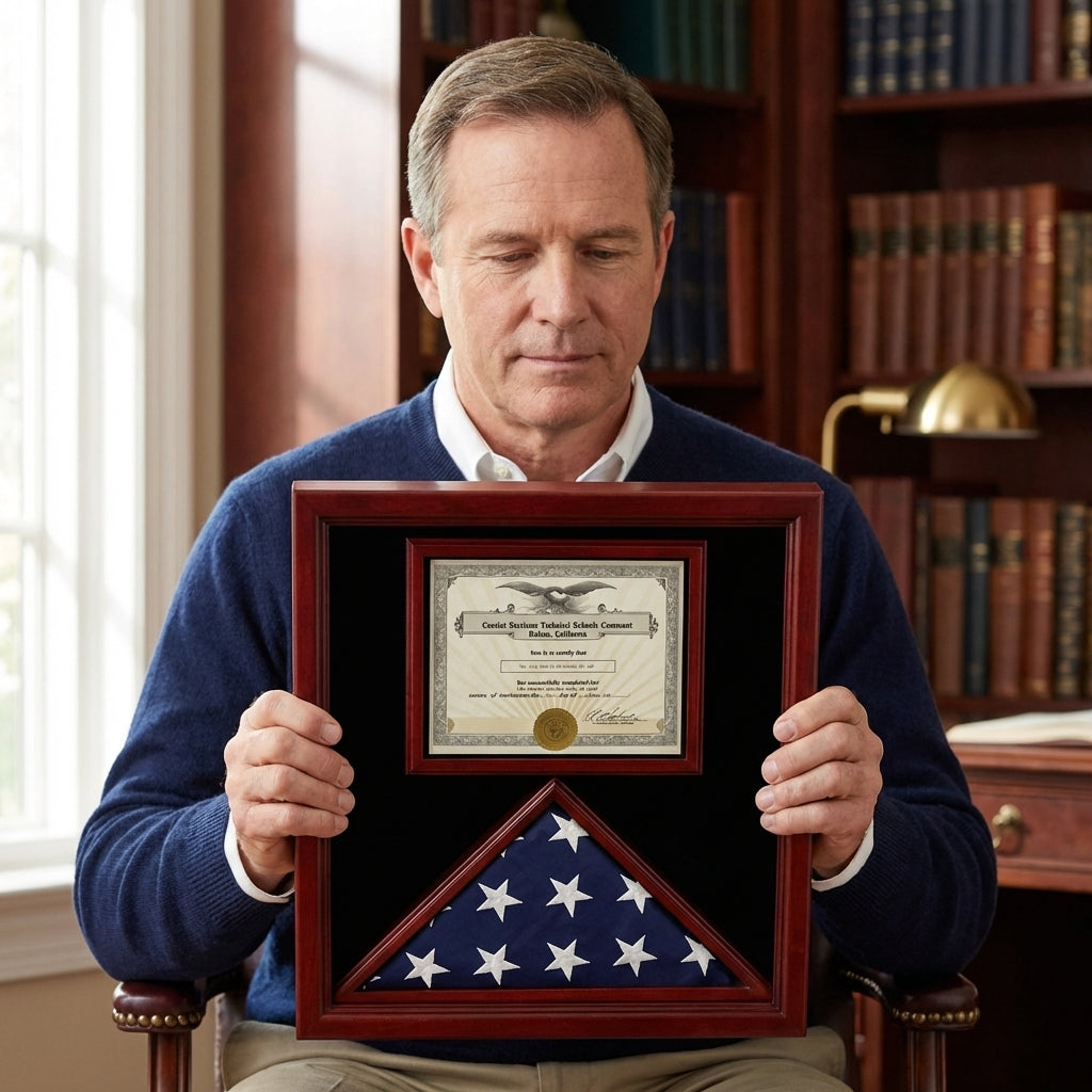 Flag and Document Display Case - Fit 3" x 5" flag.
