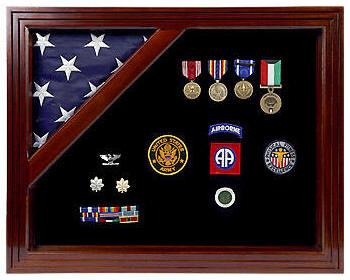 American Corner flag and medal display case - Fit for 3' x 5'