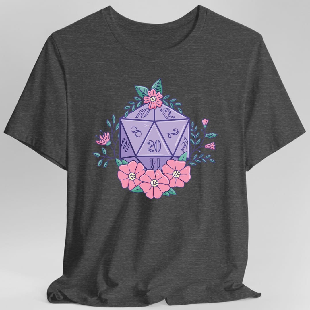 Floral D20 Tabletop RPG T-Shirt