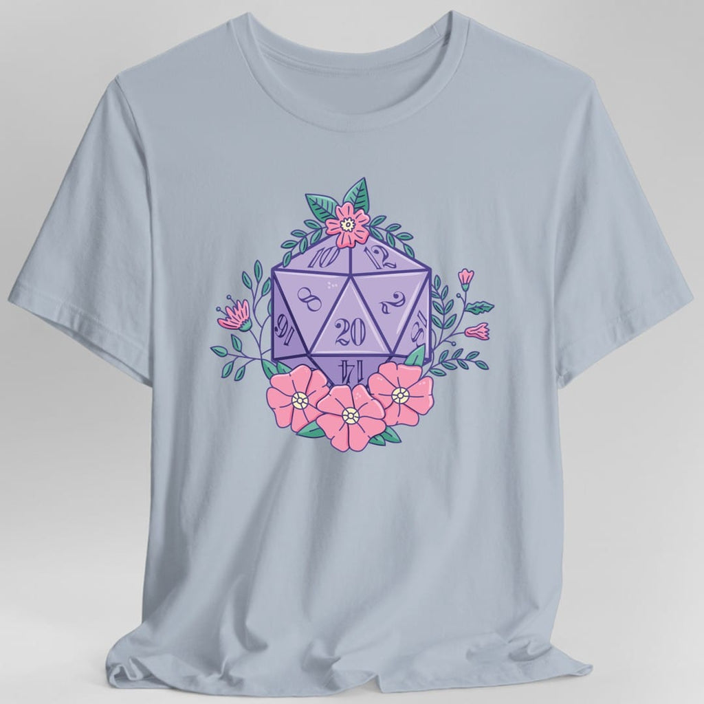 Floral D20 Tabletop RPG T-Shirt