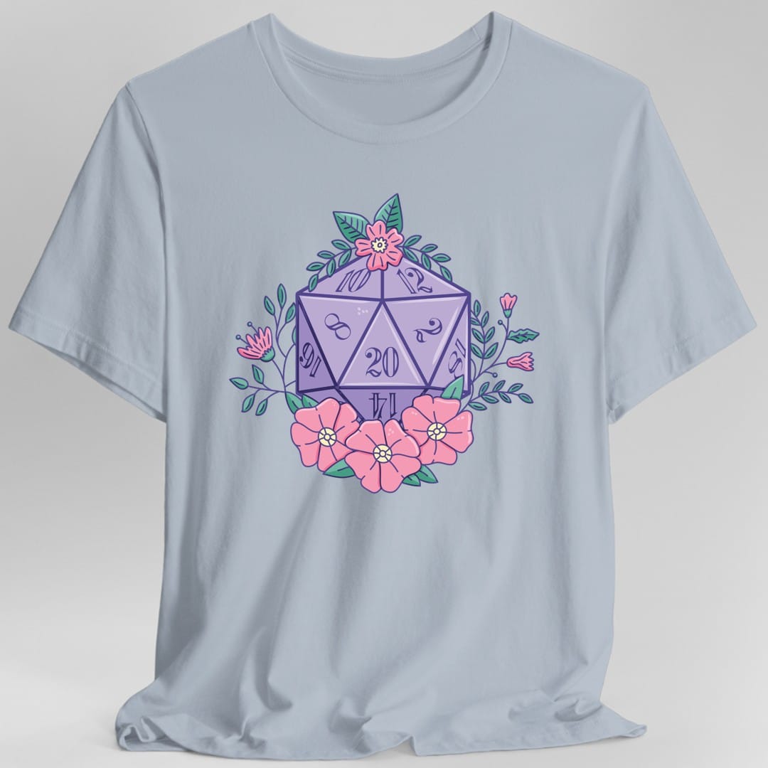 Floral D20 Tabletop RPG T-Shirt
