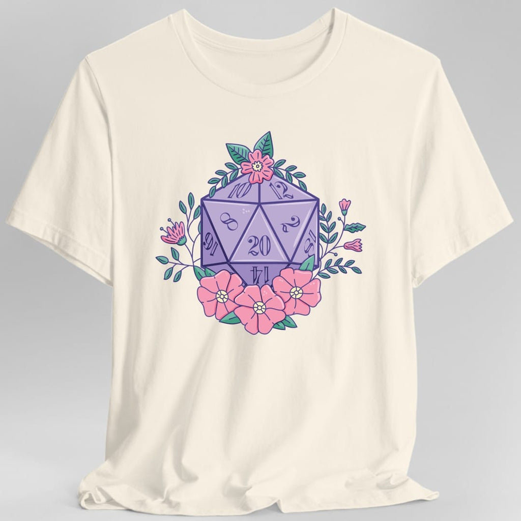 Floral D20 Tabletop RPG T-Shirt