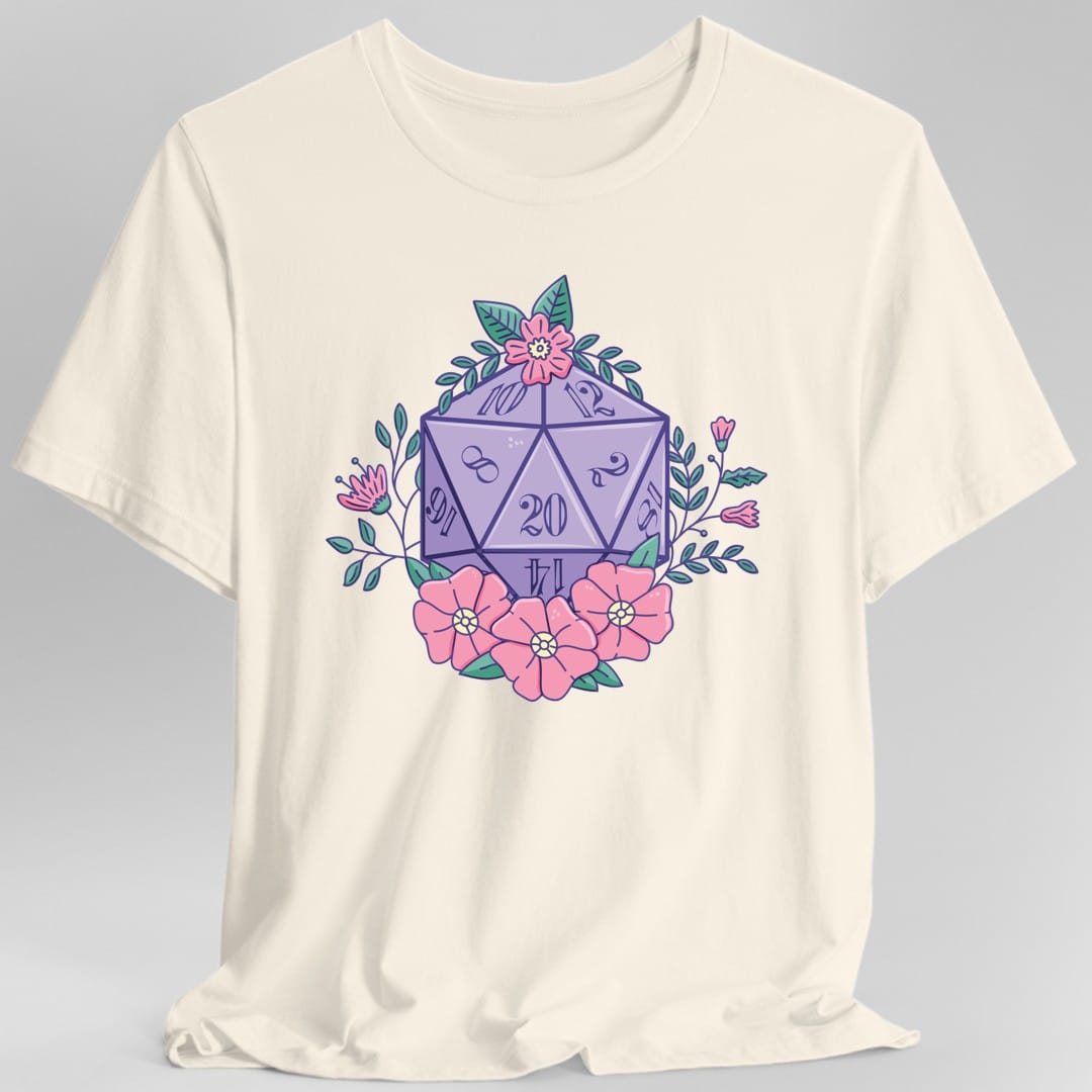 Floral D20 Tabletop RPG T-Shirt