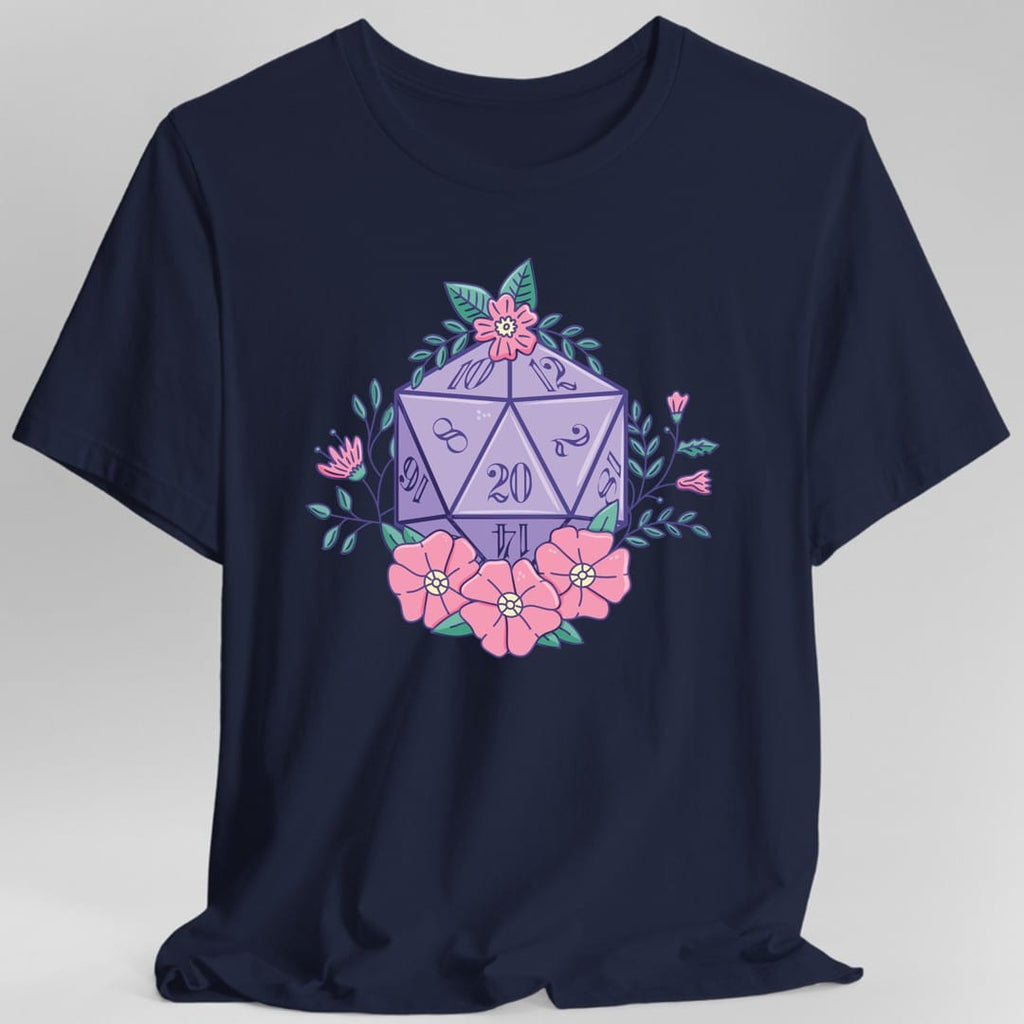 Floral D20 Tabletop RPG T-Shirt