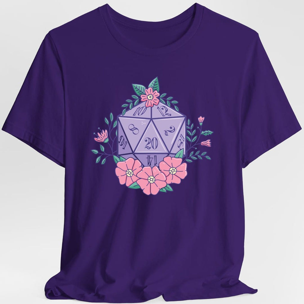 Floral D20 Tabletop RPG T-Shirt