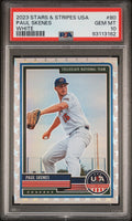 Graded 2023 Panini Stars & Stripes USA Paul Skenes #80 White #/99 Rookie RC Baseball Card PSA 10 Gem Mint