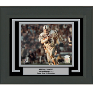 Framed Autographed/Signed Fred Biletnikoff Oakland Raiders 8x10 Football Photo JSA COA #3