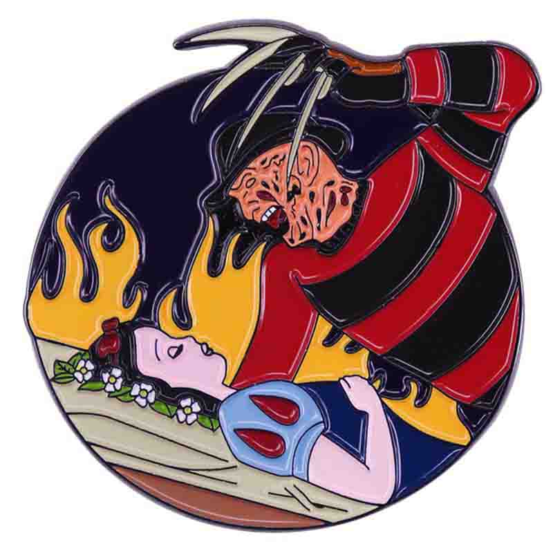 Freddy Krueger Snow White mashup Enamel Pins small, durable, high quality accessories