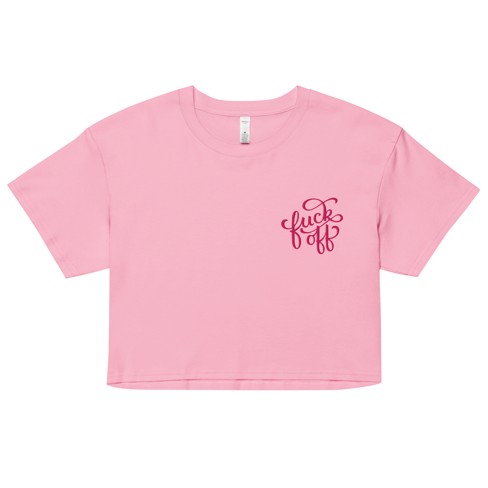 Fuck Off Embroidered Crop Top