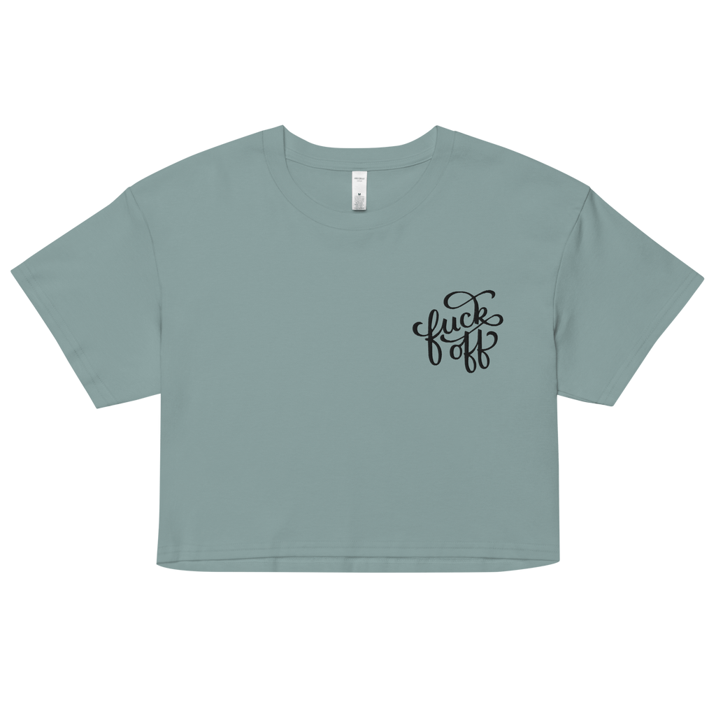 Fuck Off Embroidered Crop Top