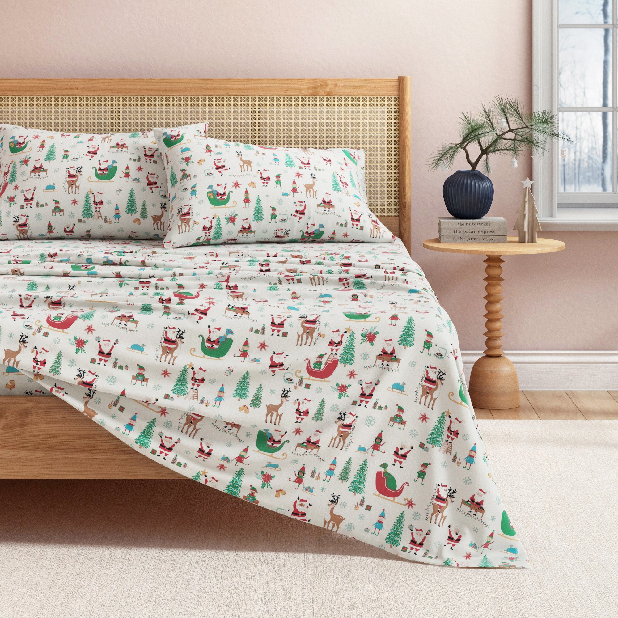 Turkish Cotton Christmas Flannel Sheet - Whittaker Collection