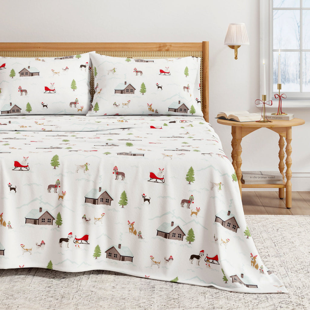 Turkish Cotton Christmas Flannel Sheet - Whittaker Collection