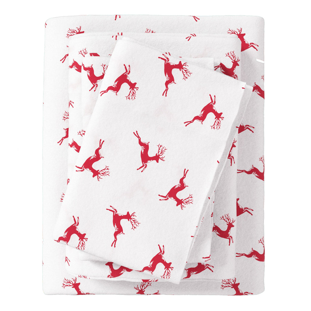 Turkish Cotton Christmas Flannel Sheet Set - Whittaker Collection