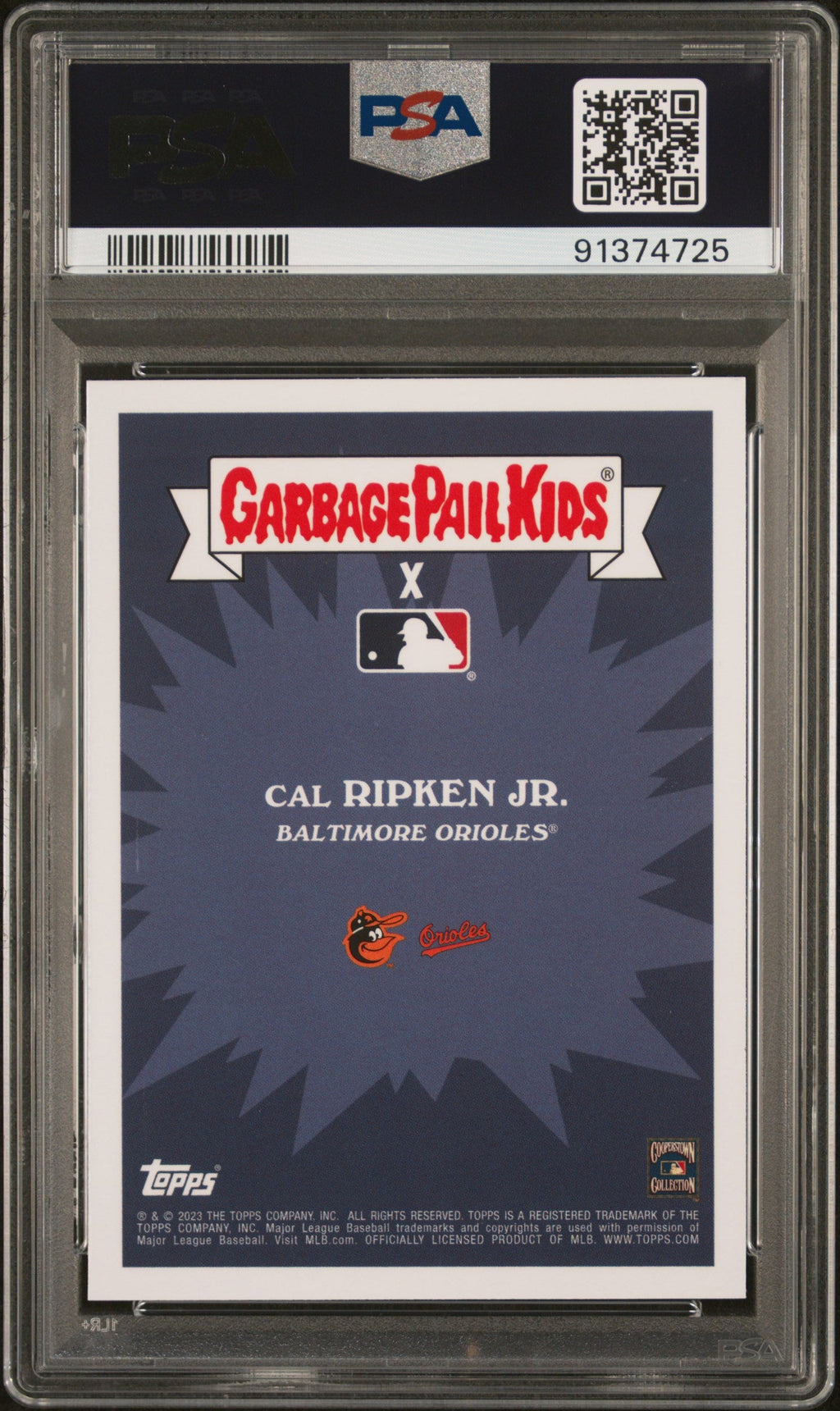 Graded 2023 Topps Garbage Pail Kids Cal Ripken Jr. #5B Rippin Ripken Jr Baseball Card PSA 10 Gem Mint