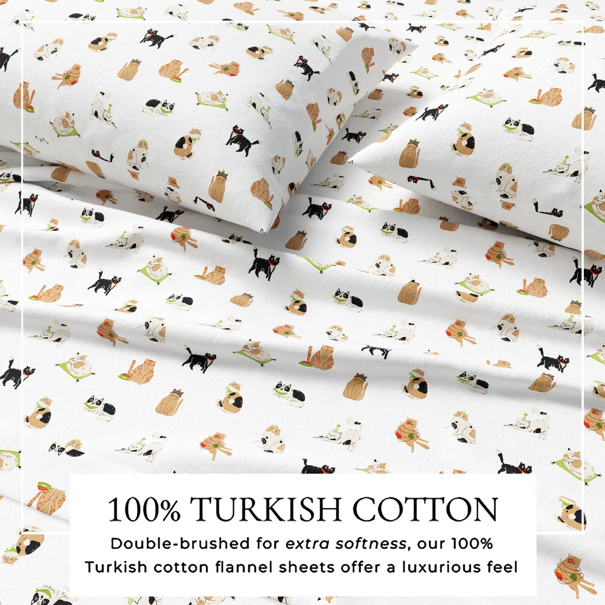 Turkish Cotton Christmas Flannel Sheet - Whittaker Collection