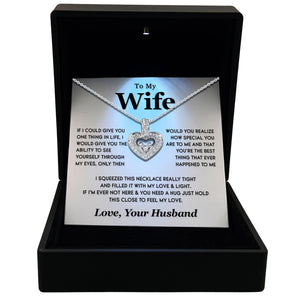 TRYNDI™ To My Wife Floating Heart Necklace With Authentic Swarovski Crystals