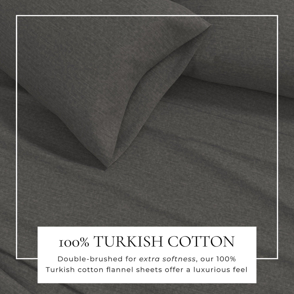 Heathered Solid Cotton Blend Flannel Sheet Set - Anders Collection