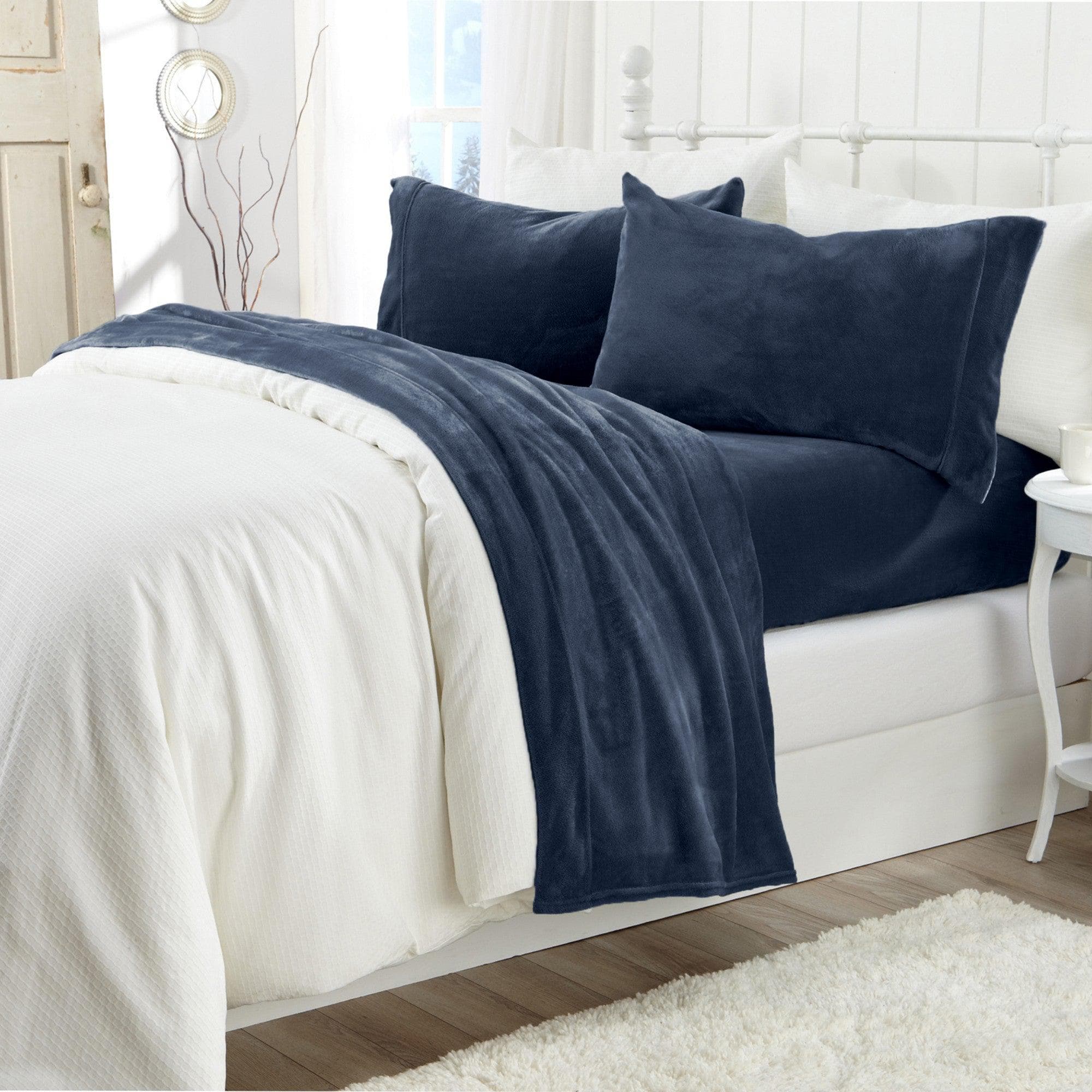 Solid Jewel-Toned Plush Sheet - Velvet Luxe Collection
