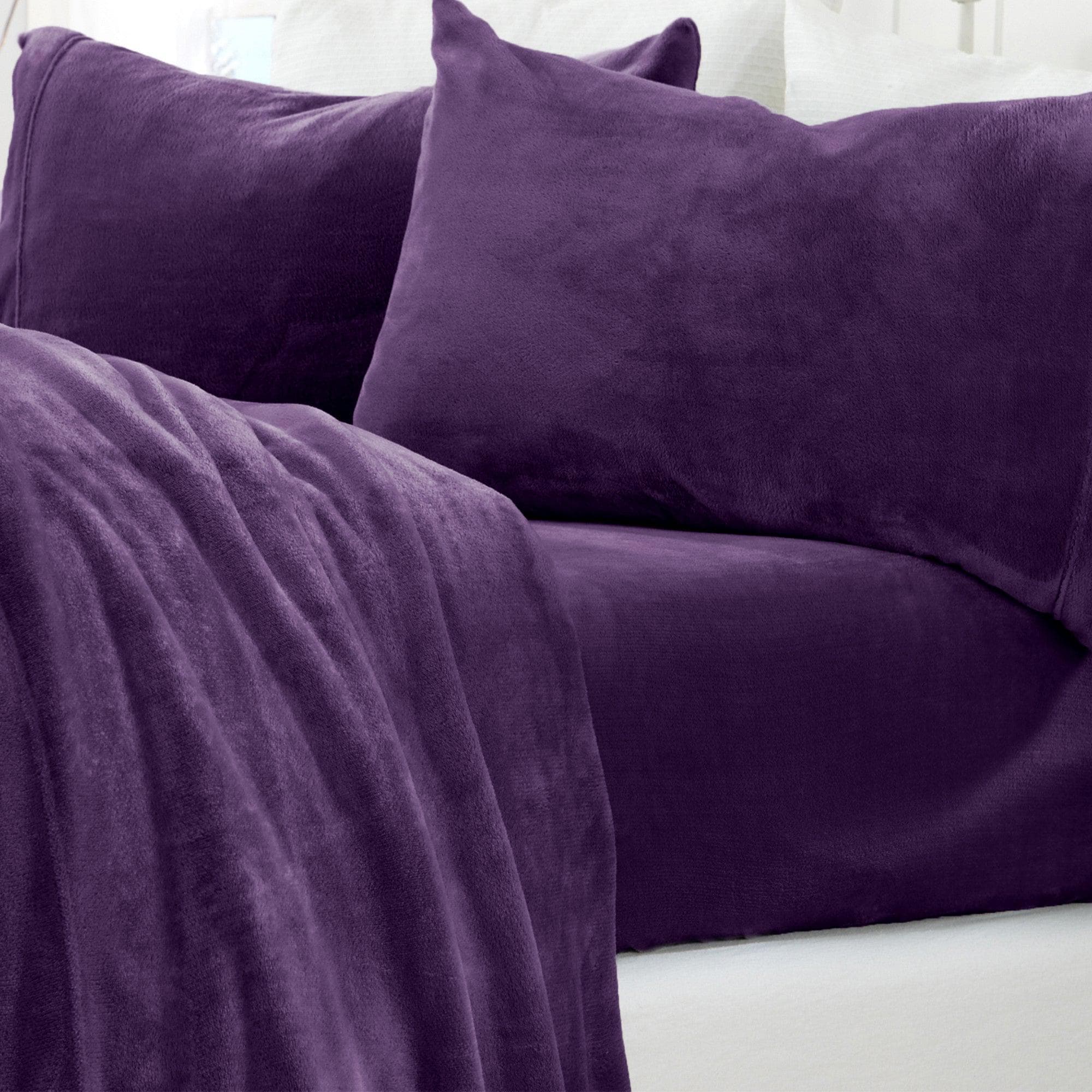 Solid Jewel-Toned Plush Sheet - Velvet Luxe Collection