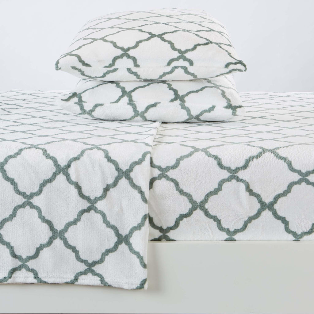 Printed Plush Sheet - Velvet Luxe Lattice Collection