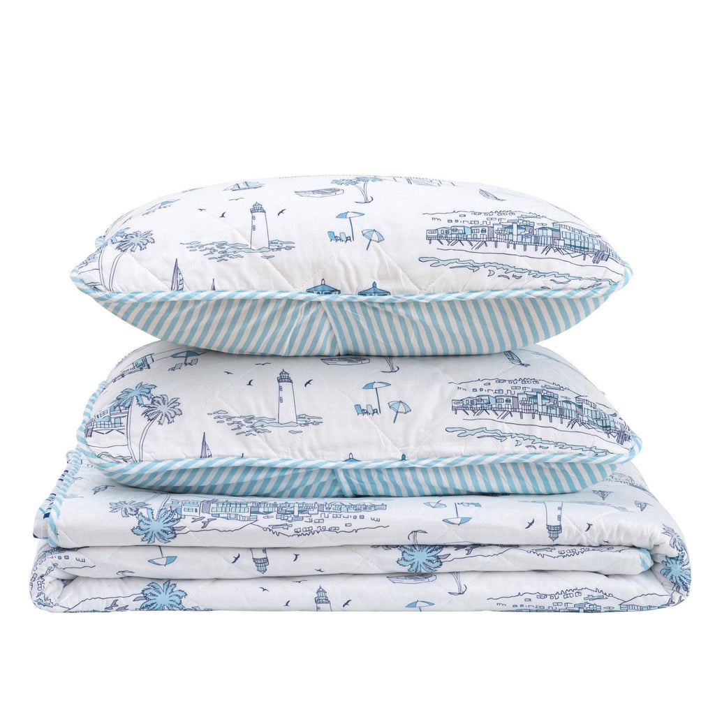 Coastal Toile Quilt Set - Cape Elizabeth Collection