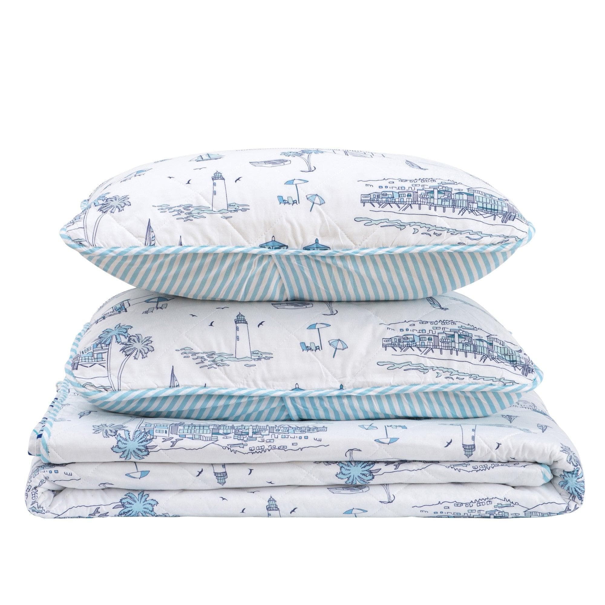Coastal Toile Quilt Set - Cape Elizabeth Collection