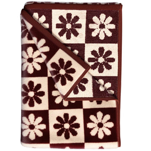 Dark Terracotta / Light Terracotta Checkered Daisies