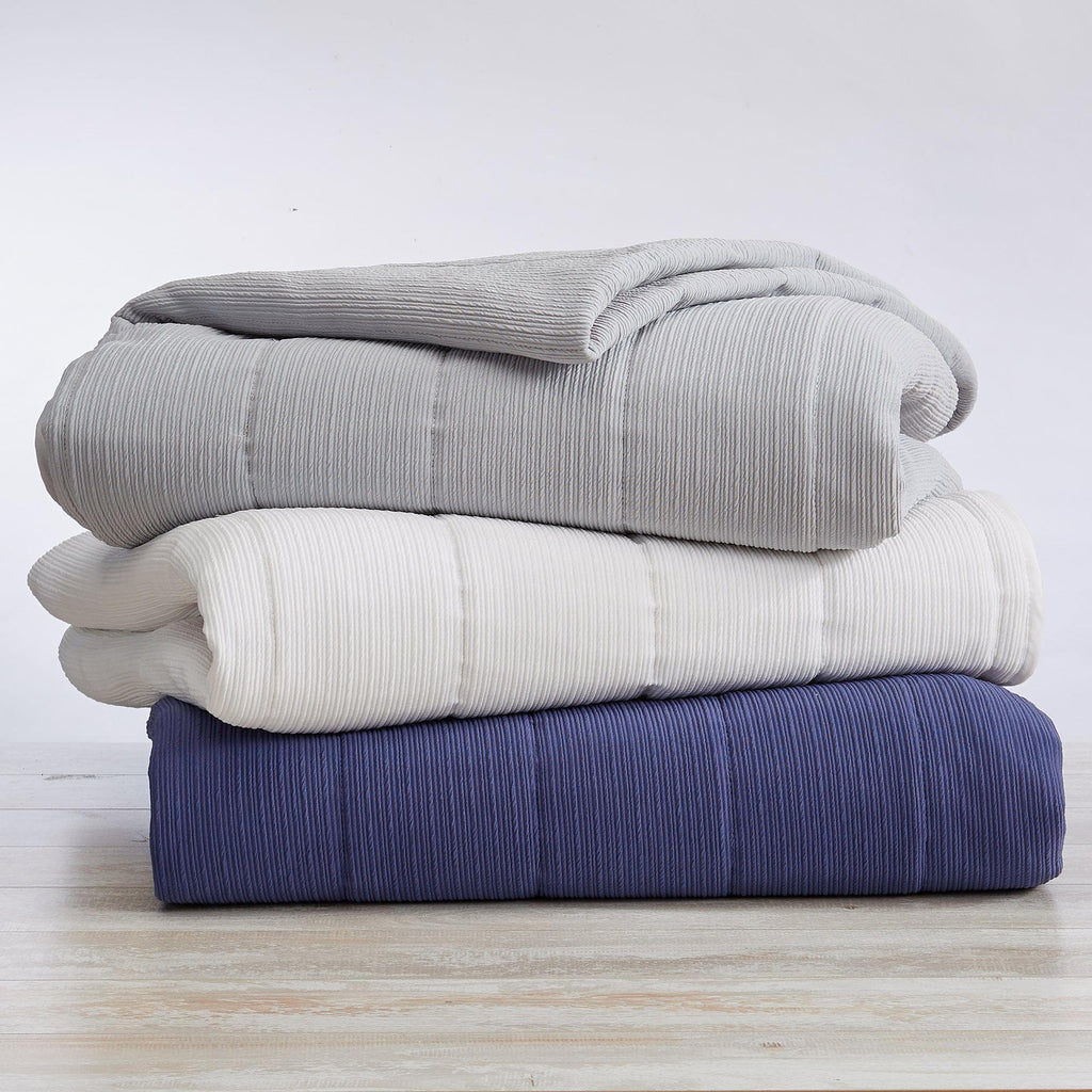 Textured Striped Quilt Set - Ellie Collection