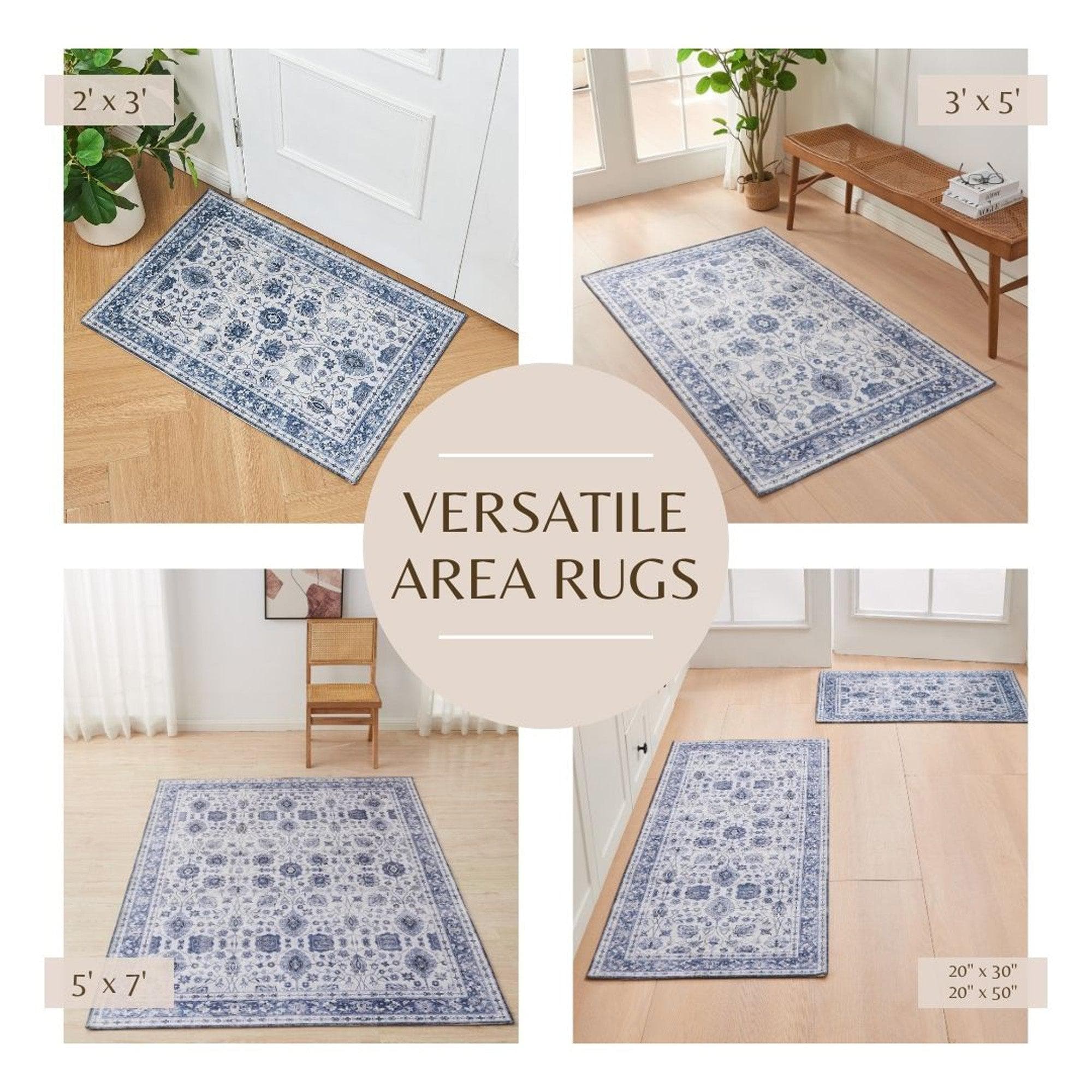 Floral Machine Washable Accent Rug 2' x 3' - Matra Collection
