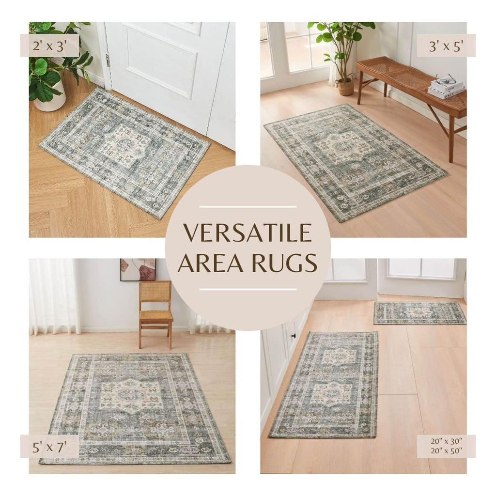Medallion Machine Washable Accent Area Rug 3' x 5' - Nava Collection
