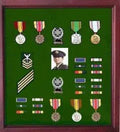 Medal Display Case Cherry Finish