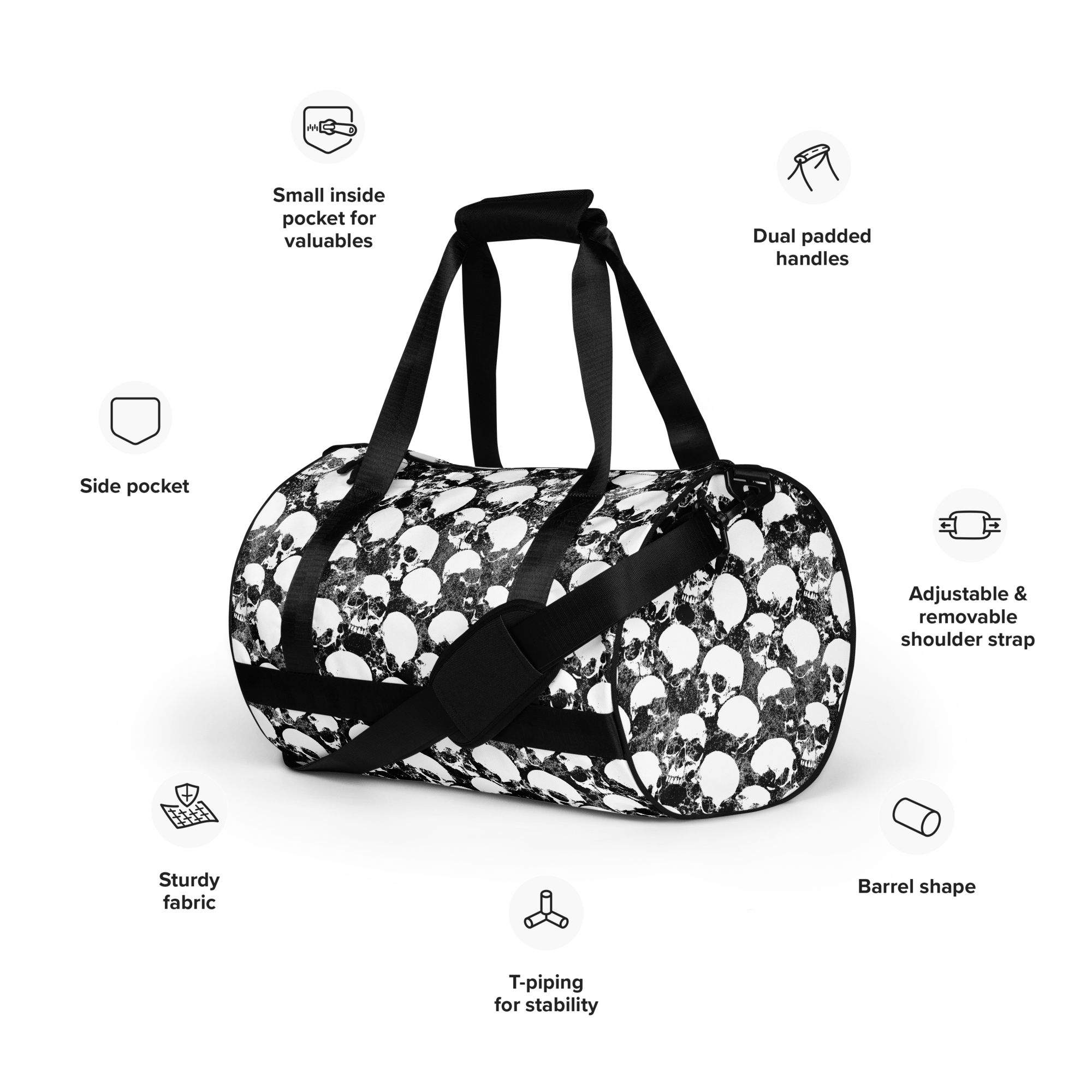 Grunge Skull Duffle Bag