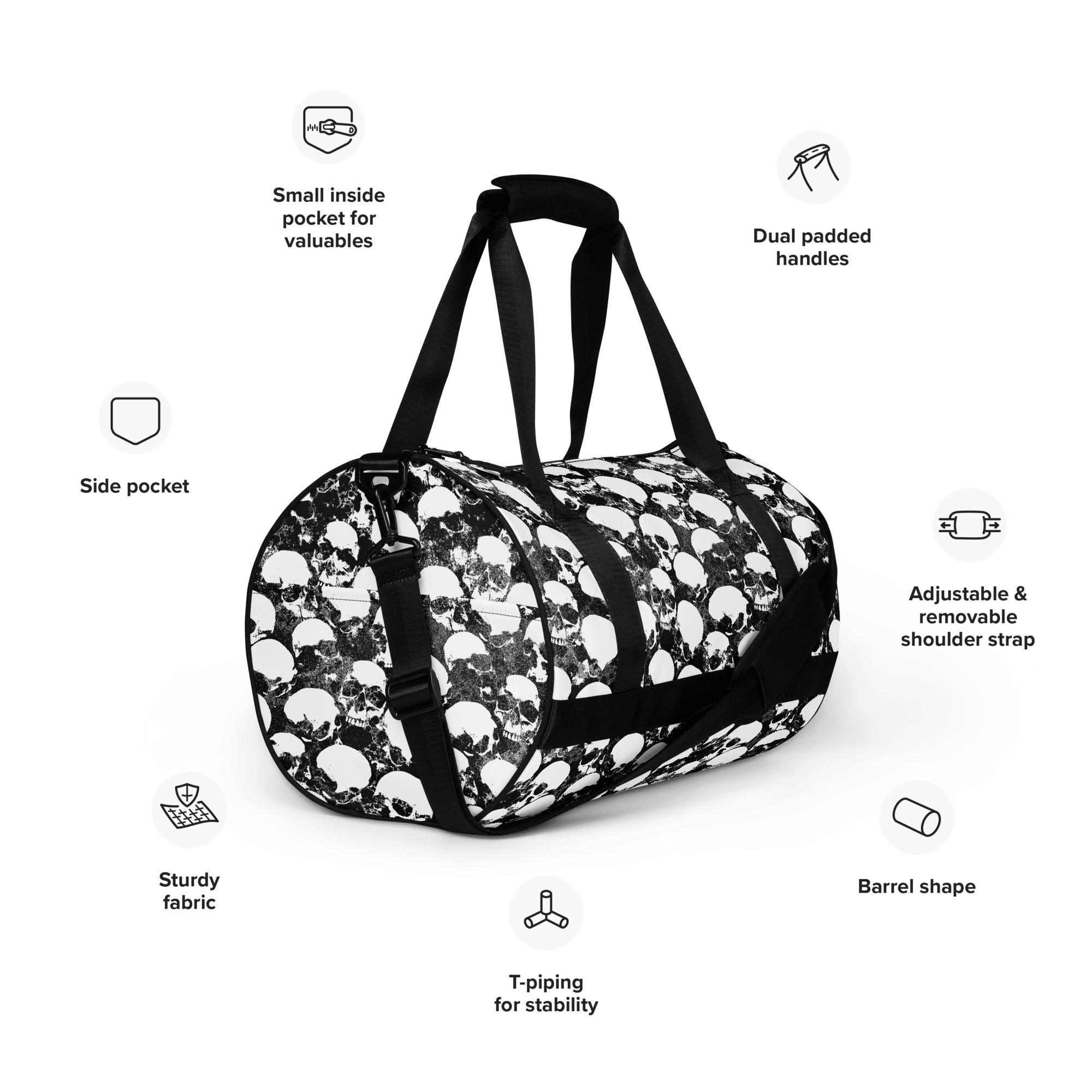 Grunge Skull Duffle Bag