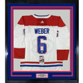 Framed Autographed/Signed Shea Weber 35x39 Montreal White Hockey Jersey JSA COA