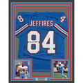 Framed Autographed/Signed Haywood Jeffires 35x39 Tennessee Retro Light Blue Football Jersey JSA COA