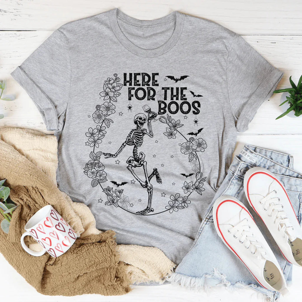 Here For The Boos Wine Tee