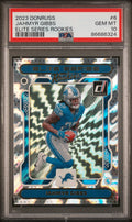 Graded 2023 Panini Donruss Jahmyr Gibbs #6 Elite Series Rookies RC Football Card PSA 10 Gem Mint