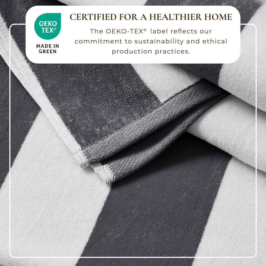 Cotton Velour Cabana Stripe Beach Towel - Novia Collection.