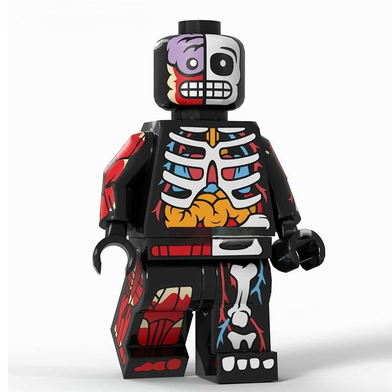 Human Body Guy Visible Anatomy Man Black Minifigure Toy
