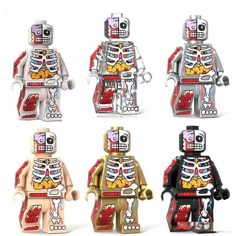 Human Body Visible Anatomy Man Set of 6 custom Lego Star Wars Minifigures toys