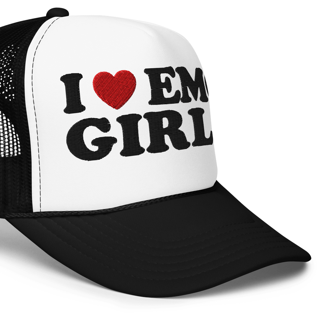 I Heart Emo Girls Foam Embroidered Trucker Hat