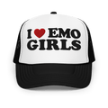 I Heart Emo Girls Foam Embroidered Trucker Hat