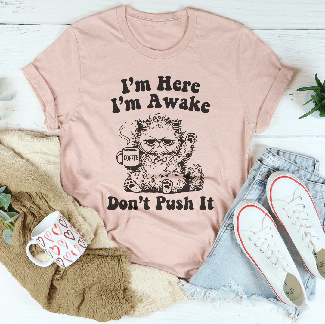 I’m Here I’m Awake Don't Push It Tee